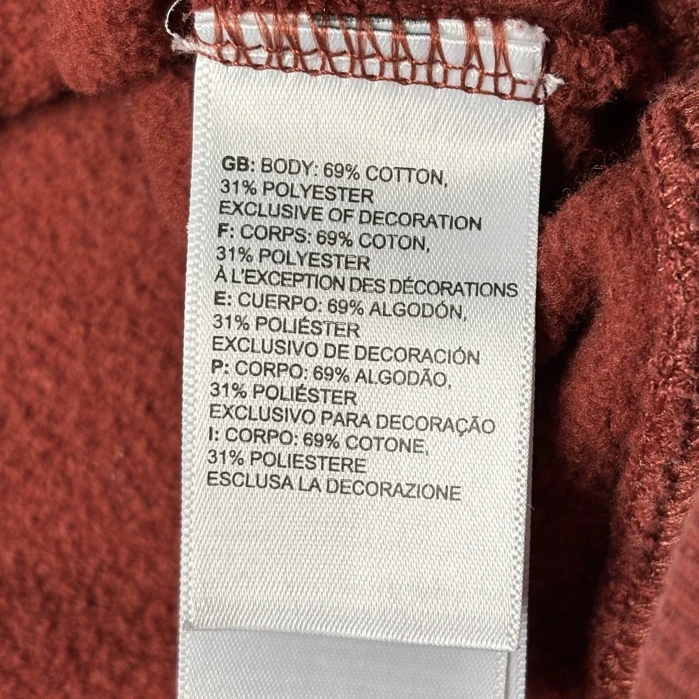 The North Face Bear Graphic Hoodie Mens M Rust Red Pullover Sweatshirt